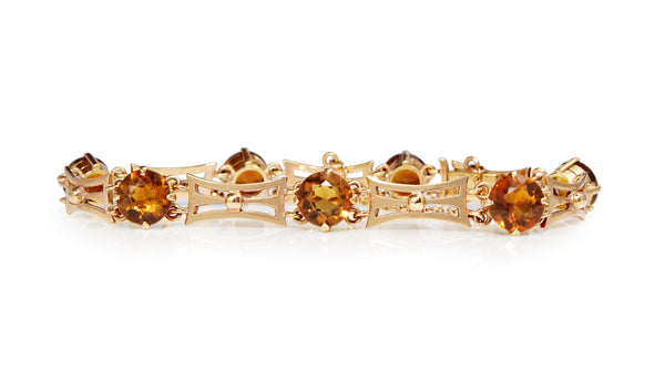 9ct Yellow Gold Vintage Citrine Bracelet