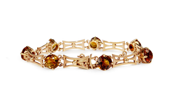 9ct Yellow Gold Vintage Citrine Bracelet