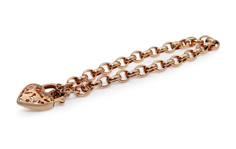 9ct Rose Gold Belcher Oval Link Bracelet