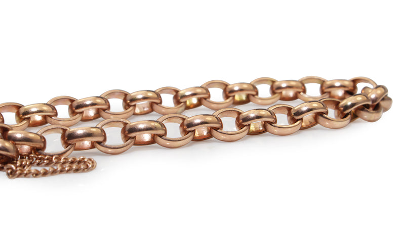 9ct Rose Gold Belcher Oval Link Bracelet