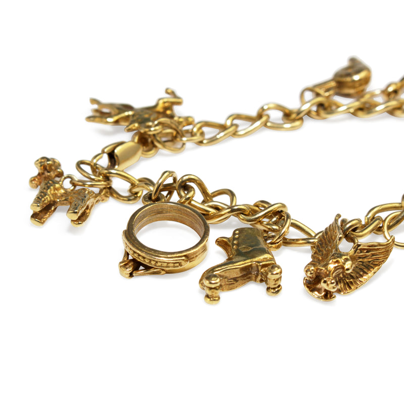18ct Yellow Gold Vintage Charm Bracelet