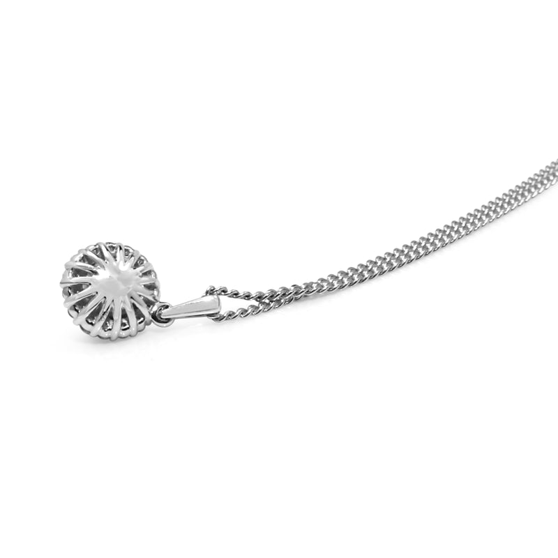 18ct White Gold Diamond Halo Pendant