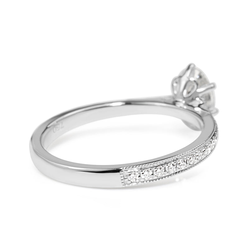 18ct White Gold Oval Diamond Solitaire Ring