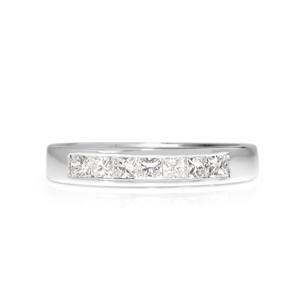 18ct White Gold Princess Cut Channel Set Diamond Band