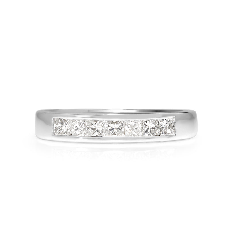 18ct White Gold Princess Cut Channel Set Diamond Band
