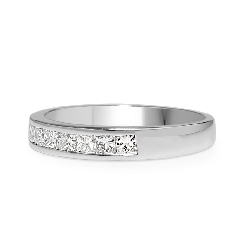 18ct White Gold Princess Cut Channel Set Diamond Band