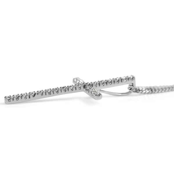 18ct White Gold Diamond Cross Necklace