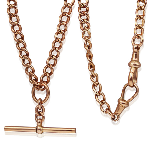 9ct Rose Gold Antique Fob Chain