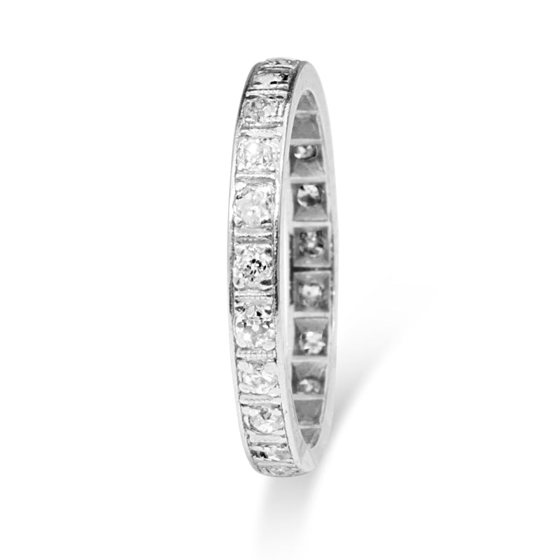 Platinum Single Cut All Round Diamond Band