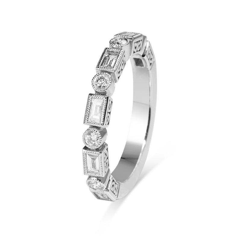 18ct White Gold Deco Style Diamond Band
