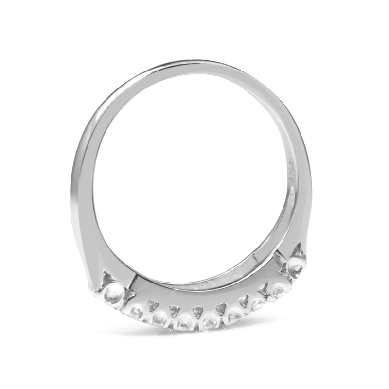 Platinum Vintage 2 Row Diamond Band Ring