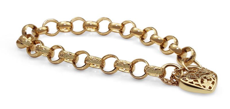 9ct Yellow Gold Day and Night Belcher Link Bracelet