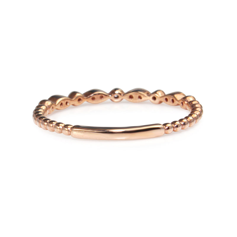 9ct Rose Gold Vintage Style Diamond Band