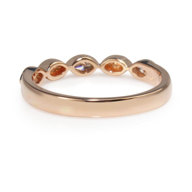 18ct Rose Gold Marquise Shaped Diamond Band
