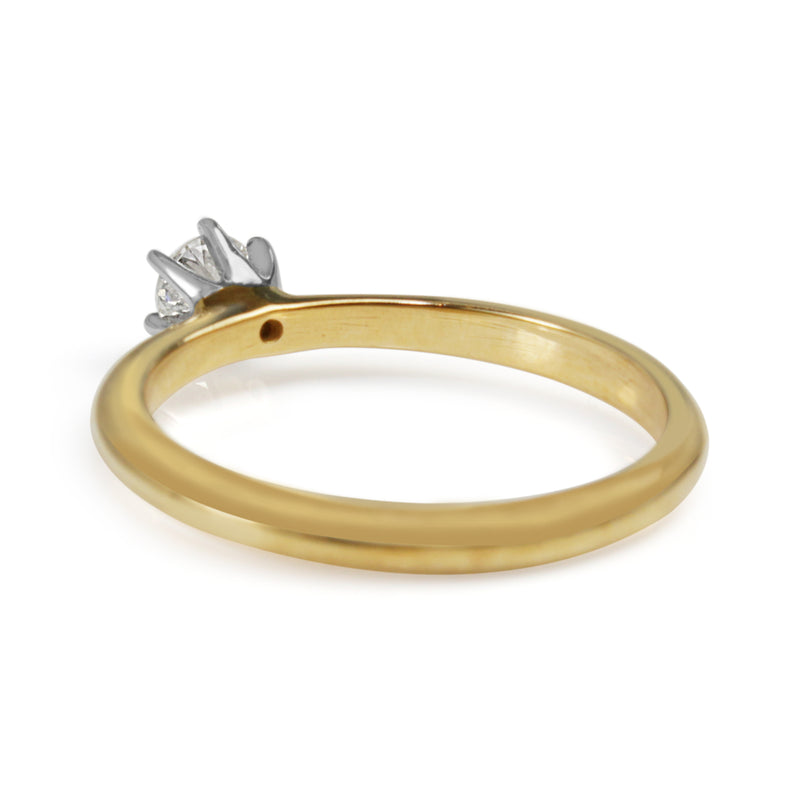 9ct Yellow and White Gold Diamond Solitaire Ring