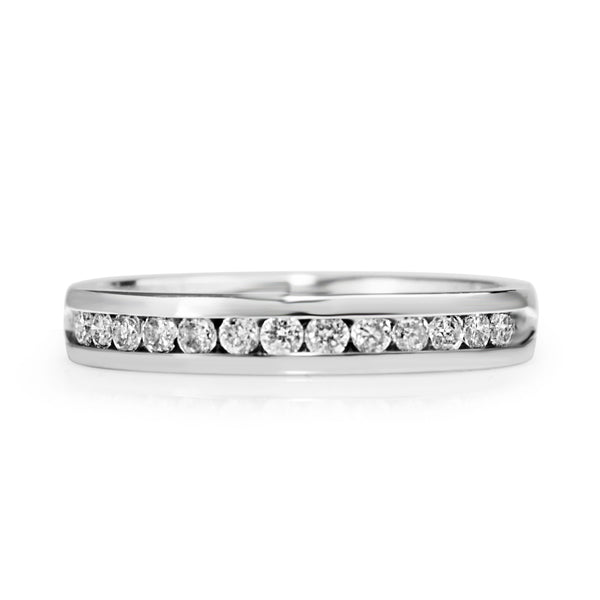 14ct White Gold Channel Set Diamond Band