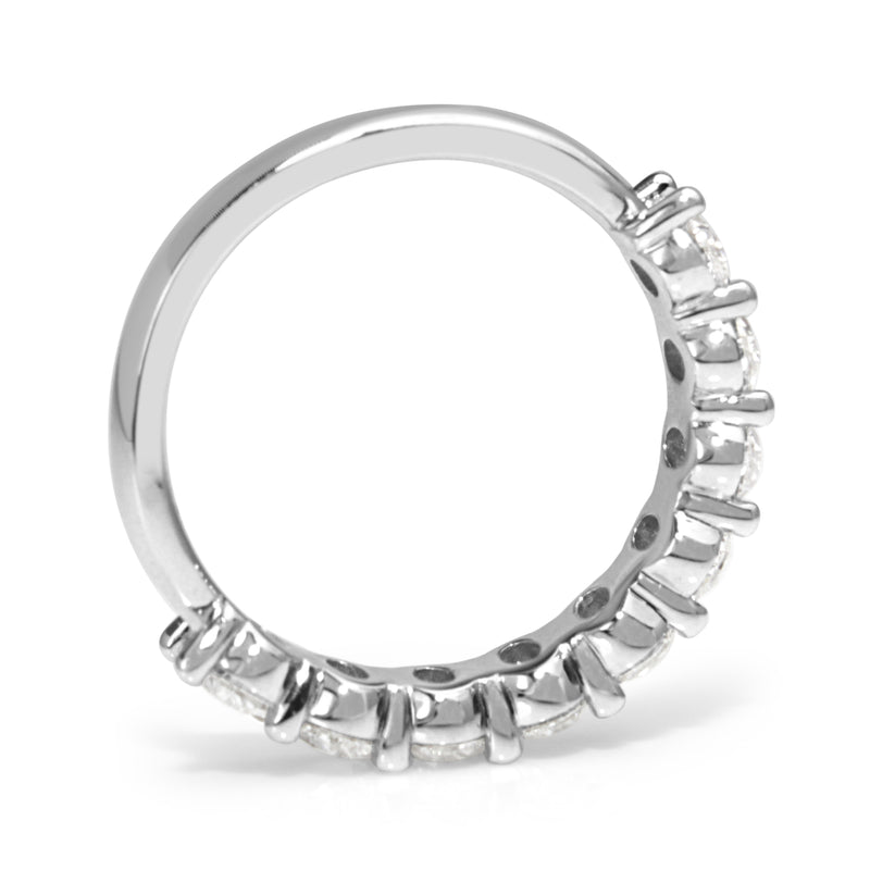 18ct White Gold Oval Diamond Band