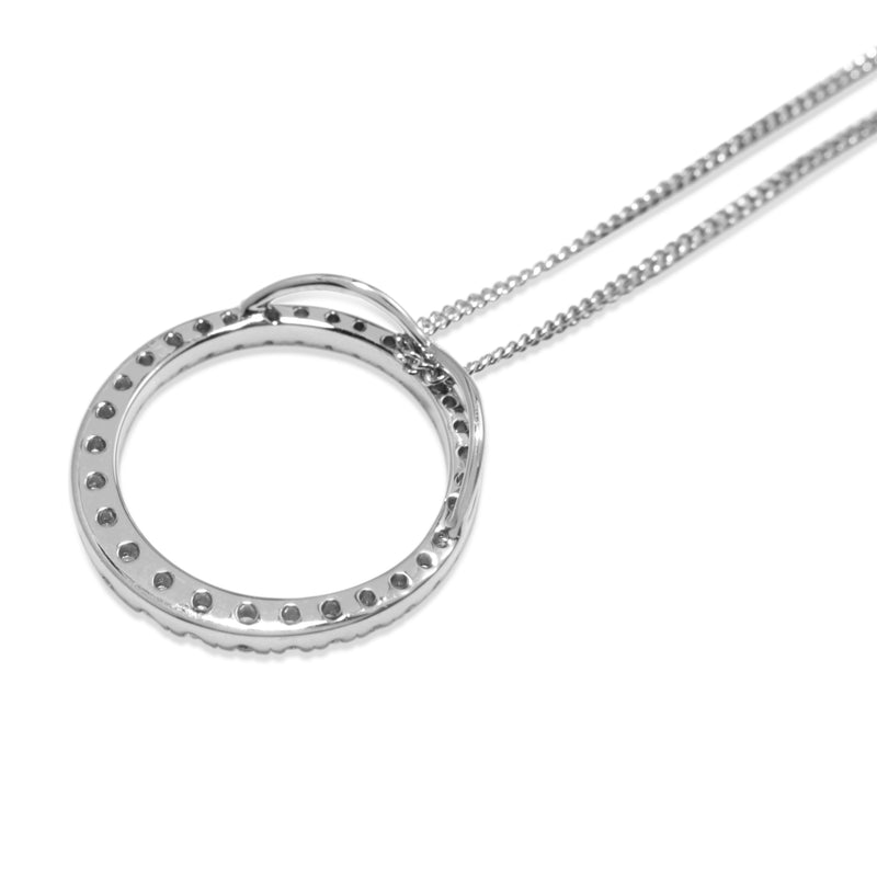 9ct White Gold Graduated Circle of Life Diamond Necklace