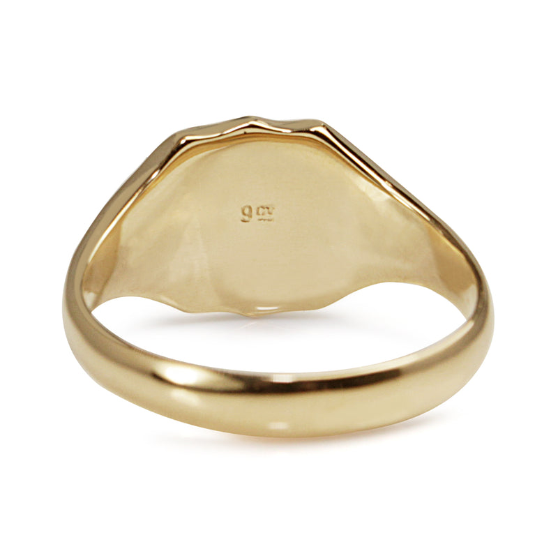 9ct Yellow Gold Shield Style Signet Ring
