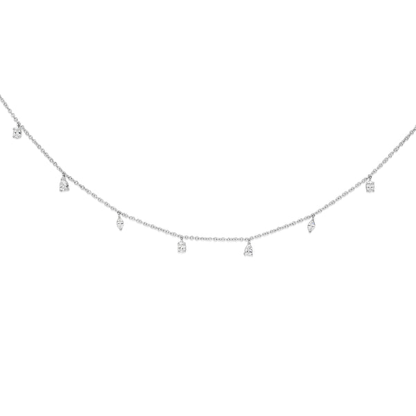 18ct White Gold Fancy Shaped Diamond Necklace