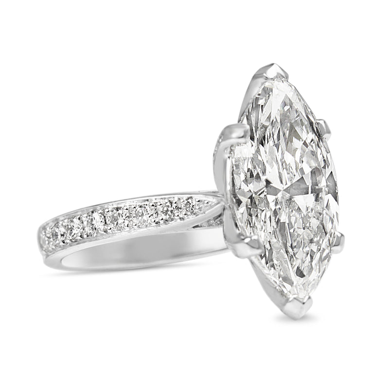 Platinum Marquise Diamond Solitaire Ring