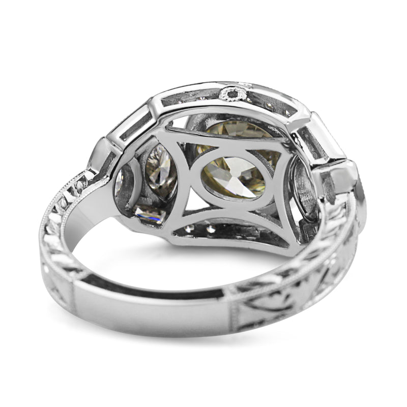 Platinum Art Deco Style Old Cut Diamond Ring