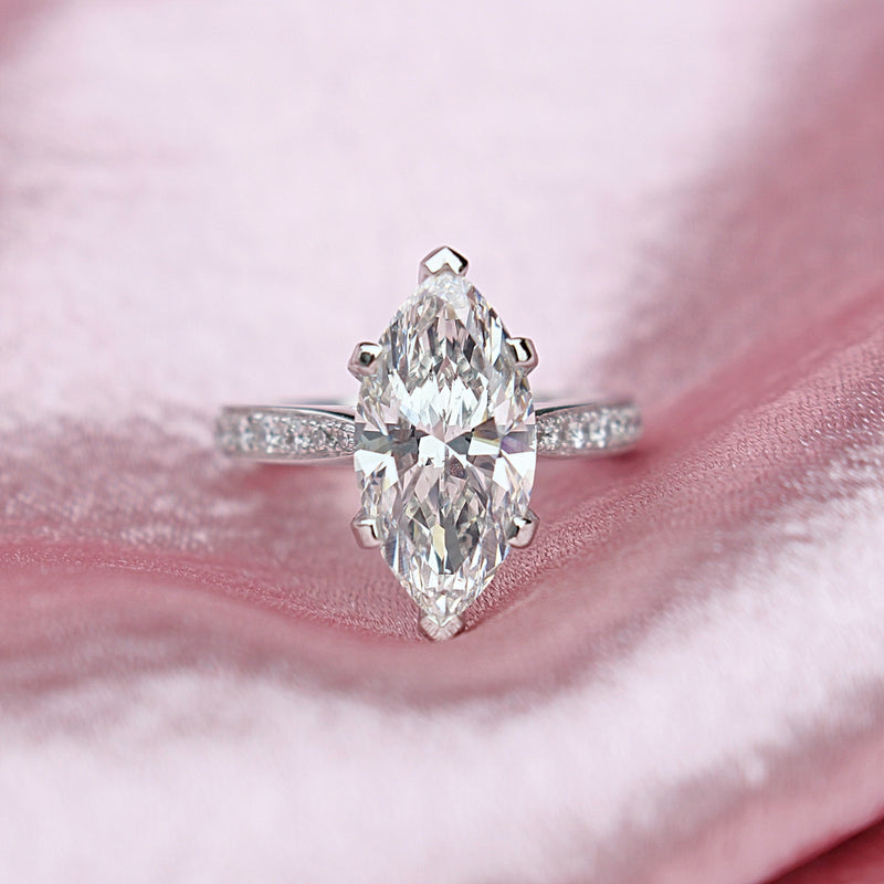 Platinum Marquise Diamond Solitaire Ring