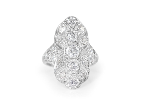 Platinum Art Deco Old Cut Diamond Ring