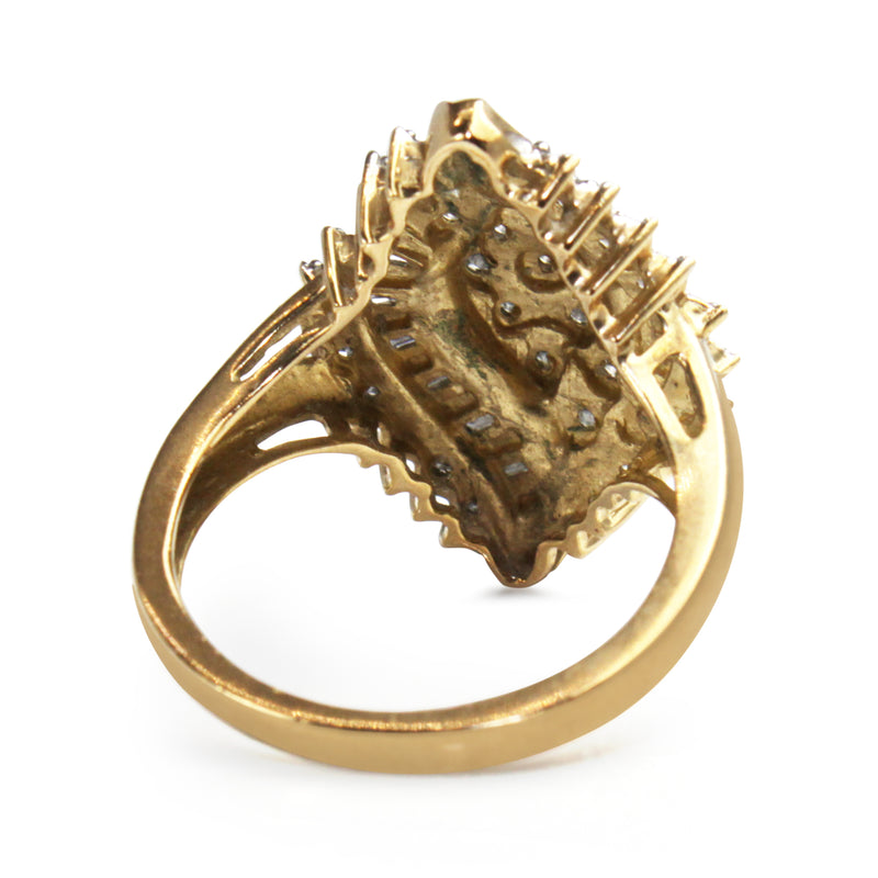 9ct Yellow and White Gold Cluster Ring