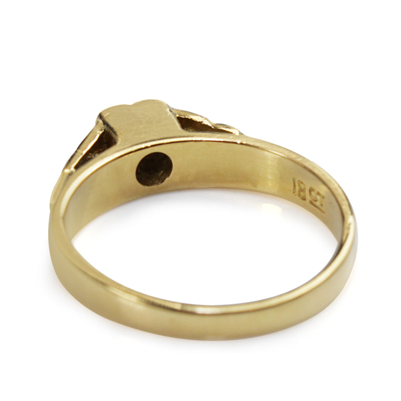 18ct Yellow Gold and White Gold Vintage Old Cut Solitaire Ring