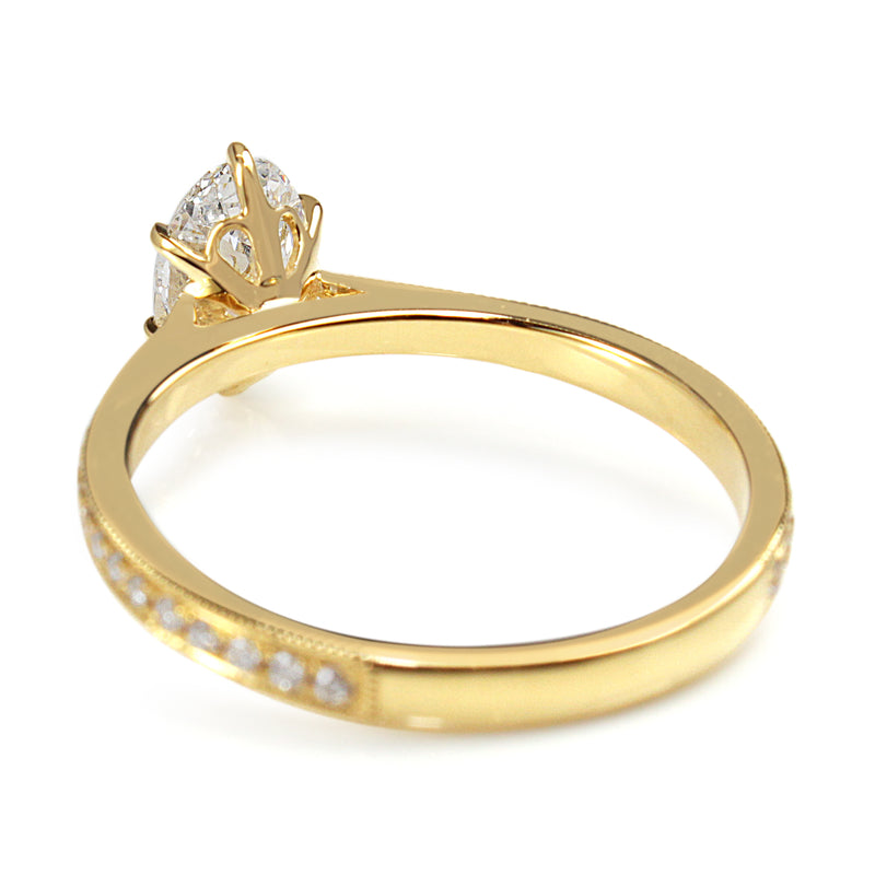 18ct Yellow Gold Oval Diamond Solitaire Ring