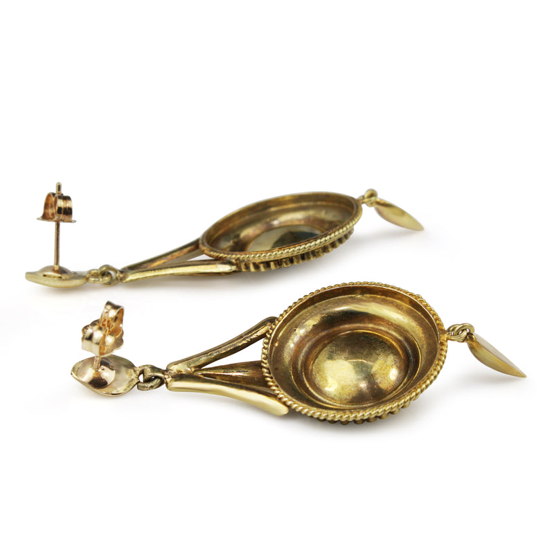 14ct Yellow Gold Antique Seed Pearl Drop Earrings