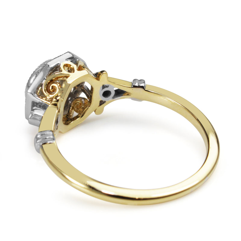18ct Yellow and White Gold Vintage Style Diamond Ring