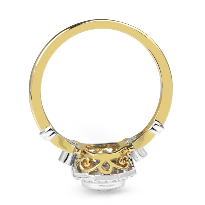 18ct Yellow and White Gold Vintage Style Diamond Ring
