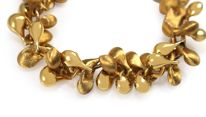 18ct Yellow Gold Fancy Link Bracelet with Polished and Satin/Matte Links
