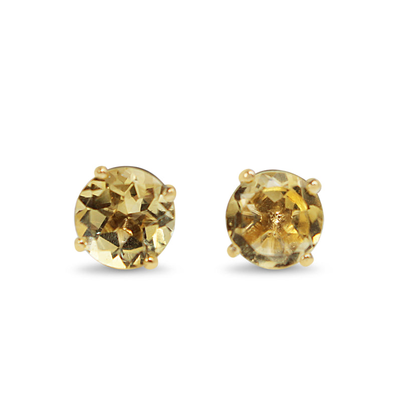 9ct Yellow Gold Citrine Stud Earrings
