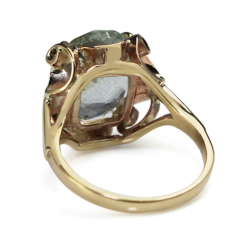 9ct Yellow Gold Vintage Aquamarine Ring