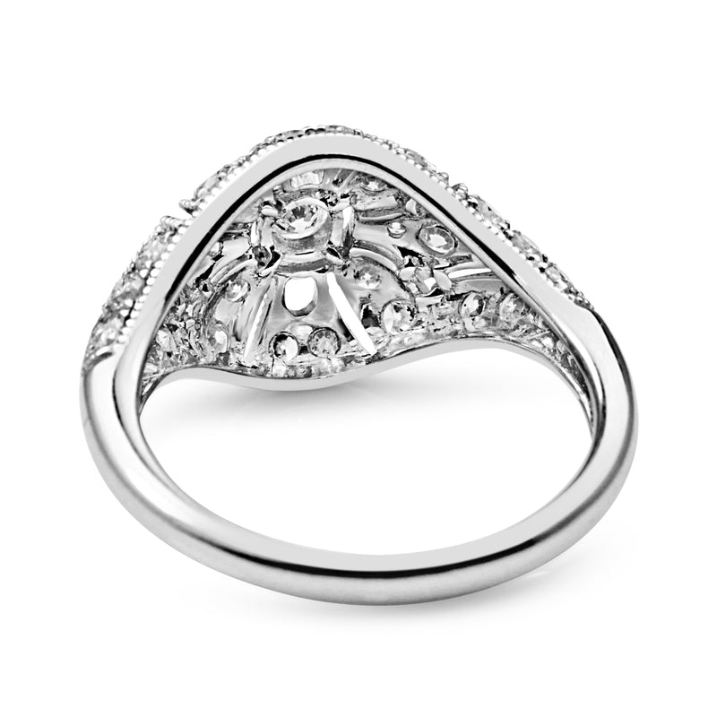 18ct White Gold Deco Style Tapered Diamond Ring