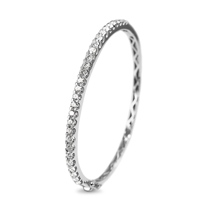 9ct White Gold 2.45ct Diamond Bangle