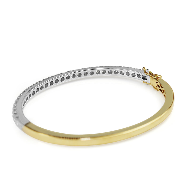 9ct Yellow and White Gold 2.05ct Diamond Bangle