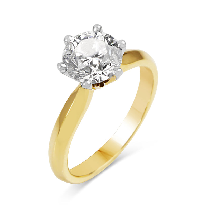 18ct Yellow and White Gold 1.65ct Diamond Solitaire Ring