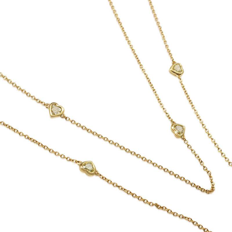 18ct Yellow Gold Yellow Heart Diamond Necklace