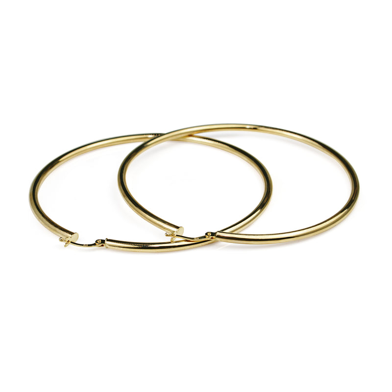 9ct Yellow Gold 65mm Hoop Earrings