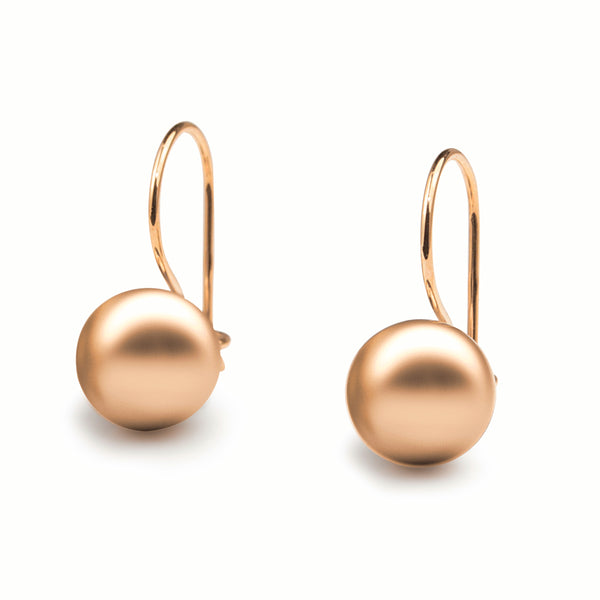 9ct Rose Gold 8mm Euro ball Drop Earrings