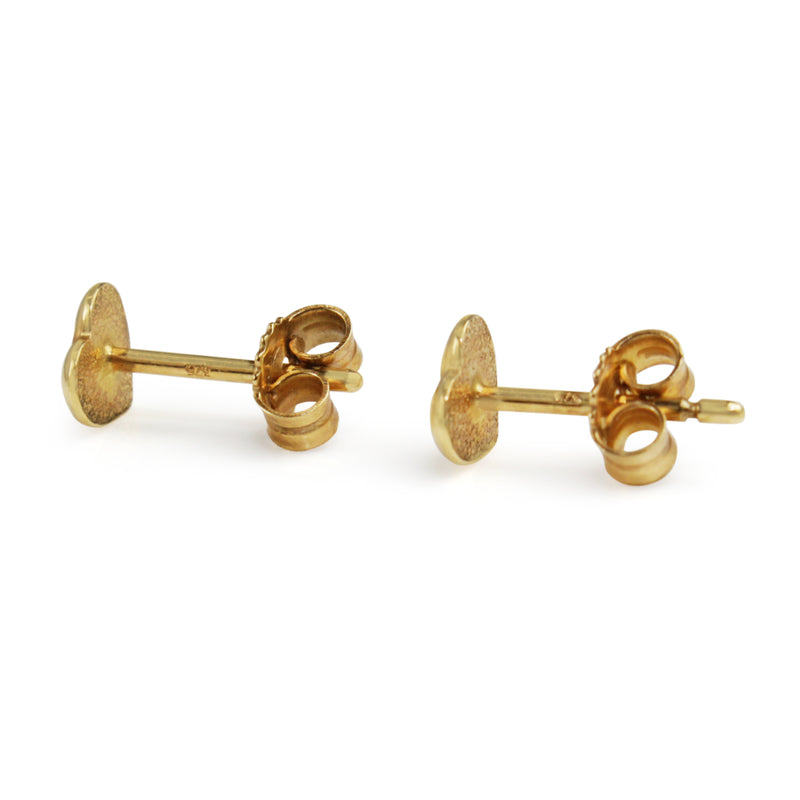 9ct Yellow Gold Heart Stud Earrings