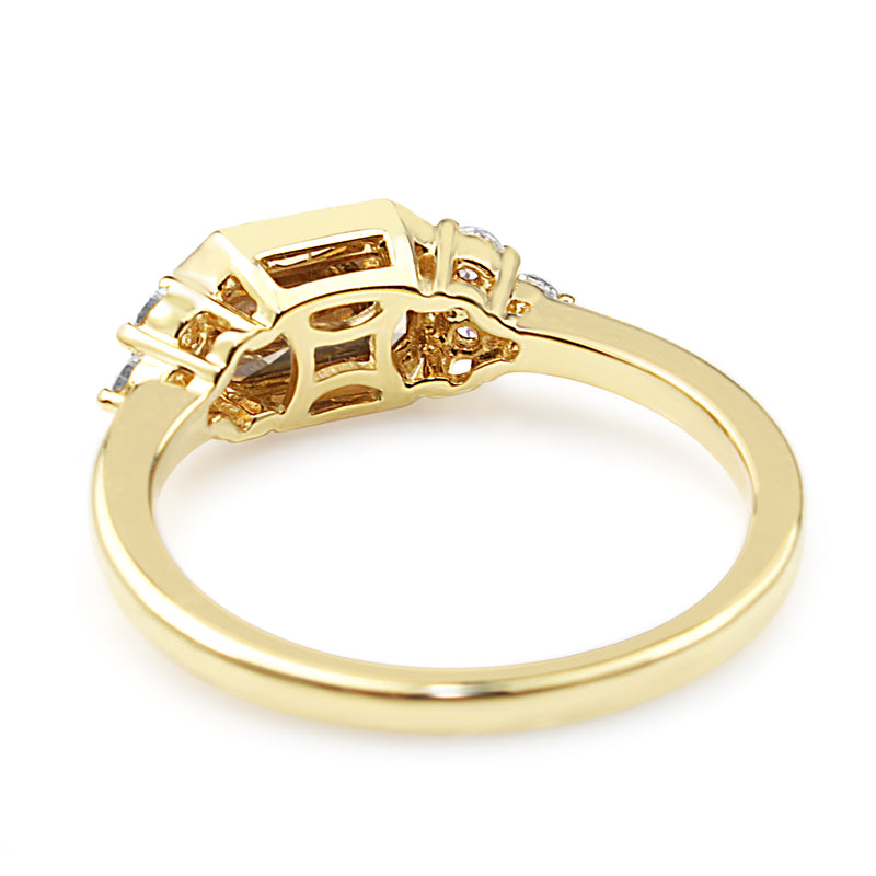 18ct Yellow Gold East West Champagne Diamond Ring