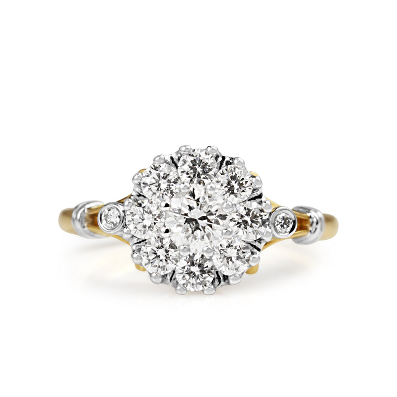 18ct Yellow and White Gold Antique Style Diamond Ring