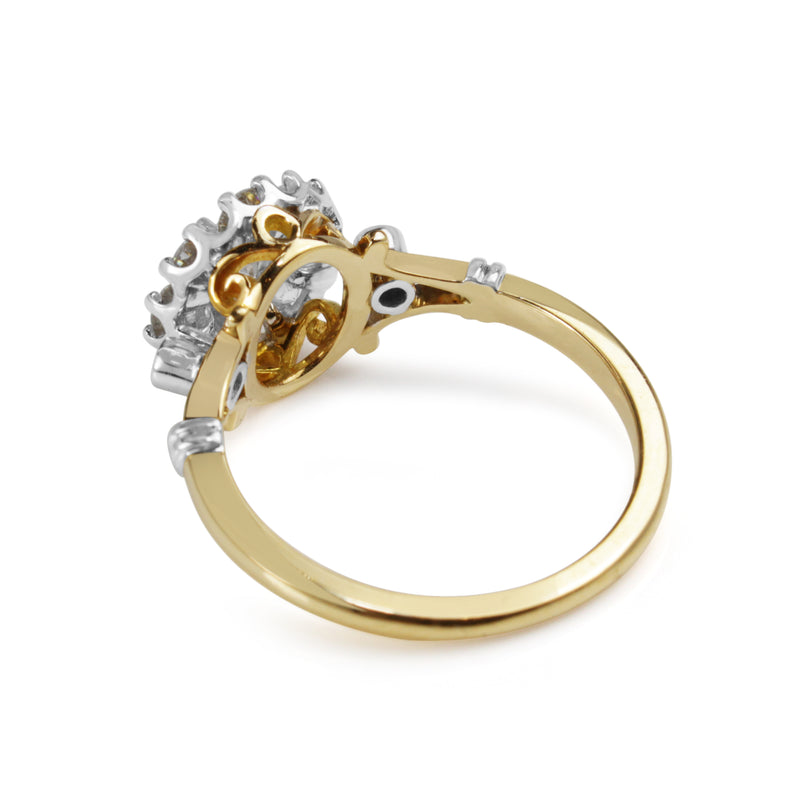 18ct Yellow and White Gold Antique Style Diamond Ring