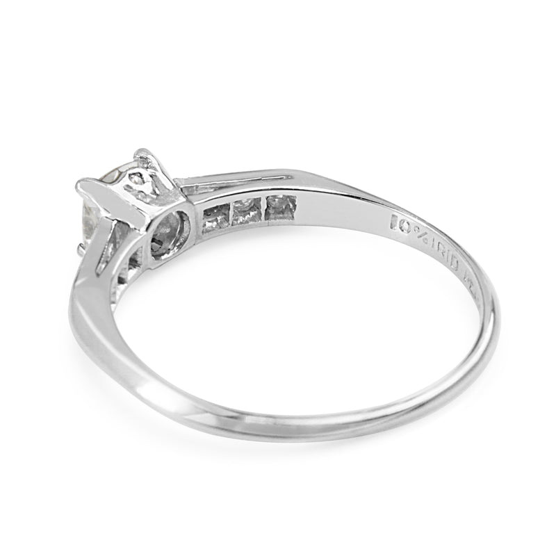 Platinum Cushion Vintage Diamond Ring