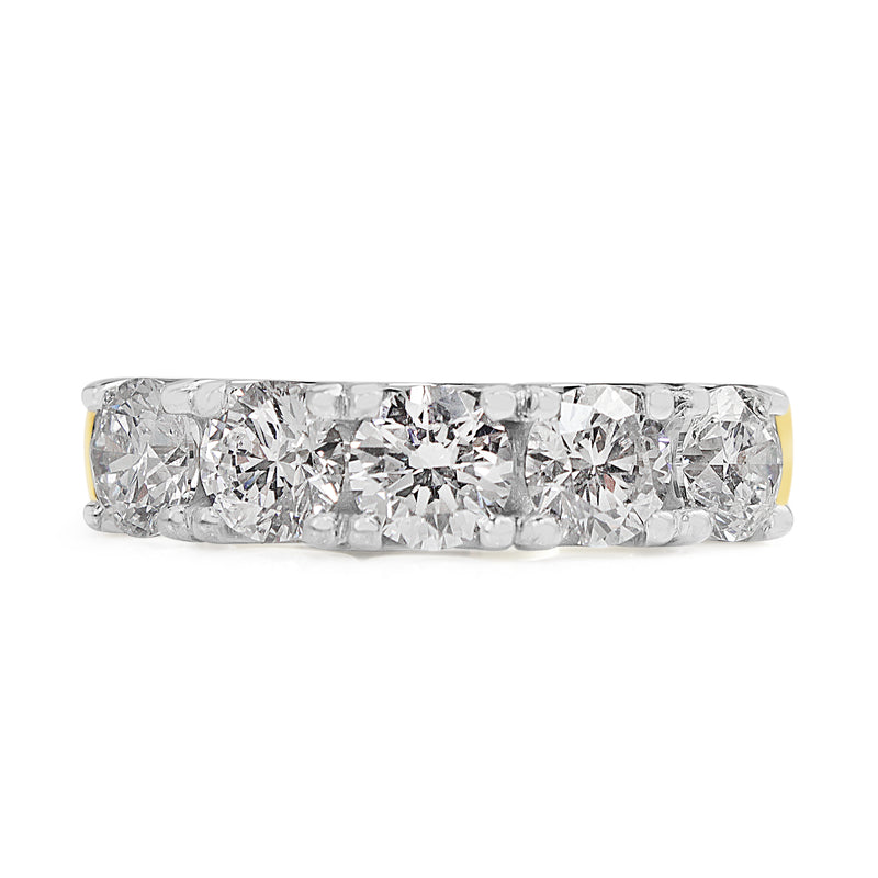 18ct Yellow and White Gold 2.15ct 5 Stone Diamond Ring